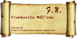 Frankovits Múzsa névjegykártya